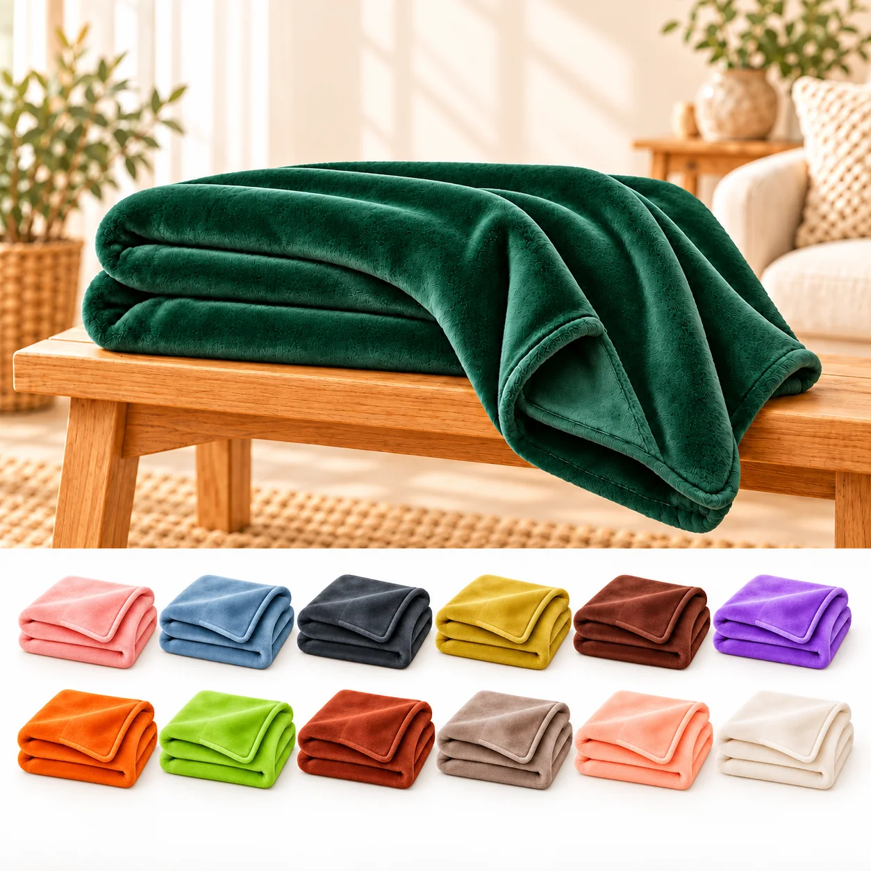 Solid Flannel Pet Blanket — Standard