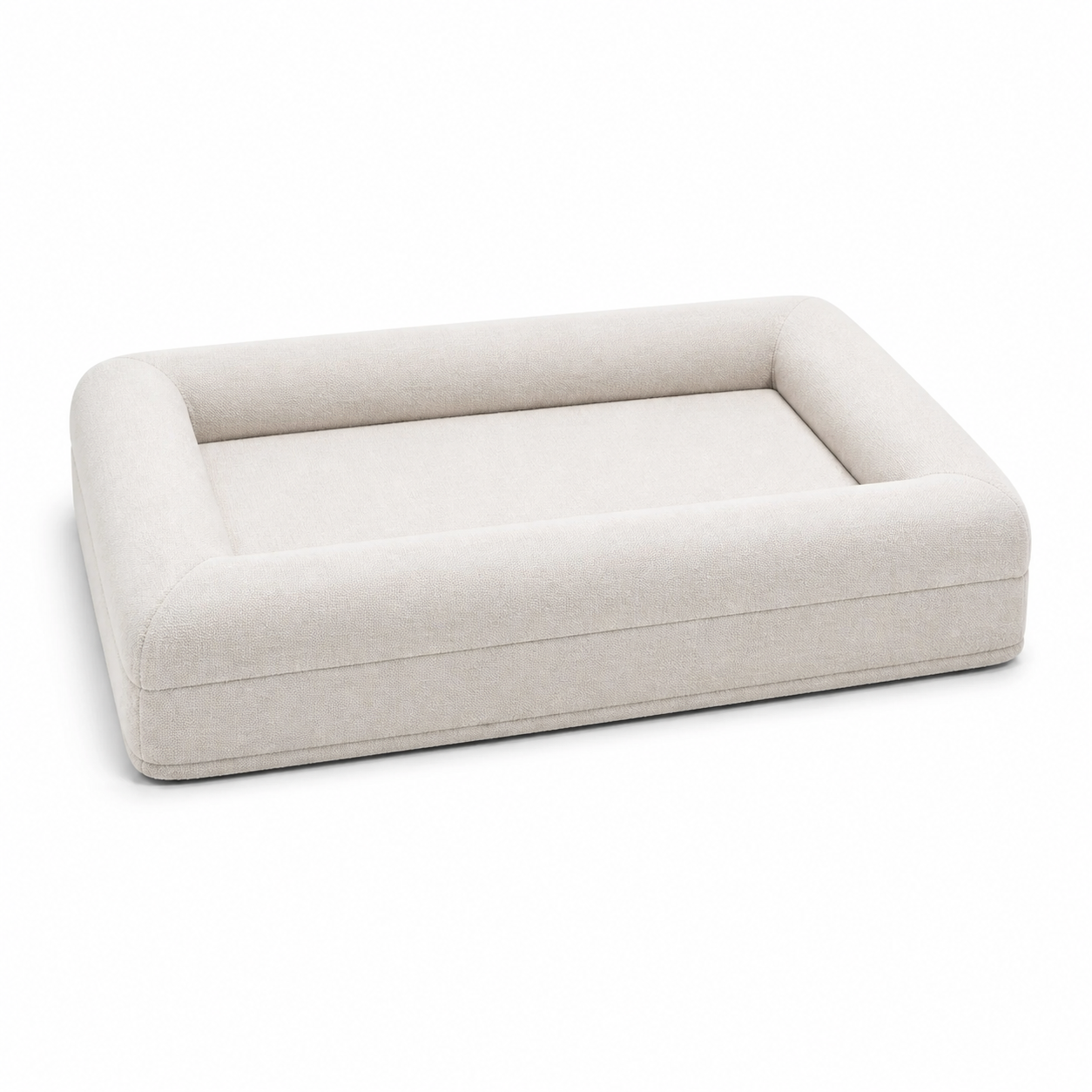 Four-bolster orthopedic dog bed with supportive foam construction